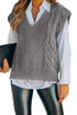 V-Neck Twist Knitted Vest Sweater